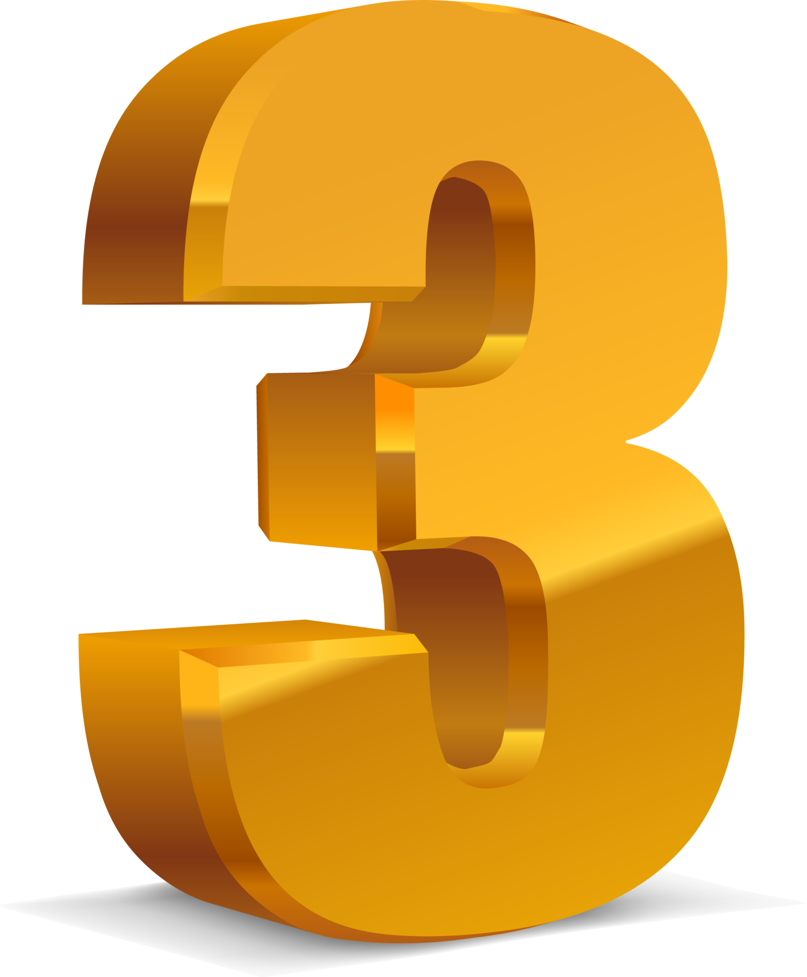 3d golden number 3 13166893 PNG