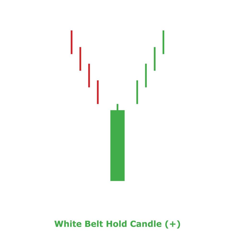 White Belt Hold Candle - Green and Red - Square vector