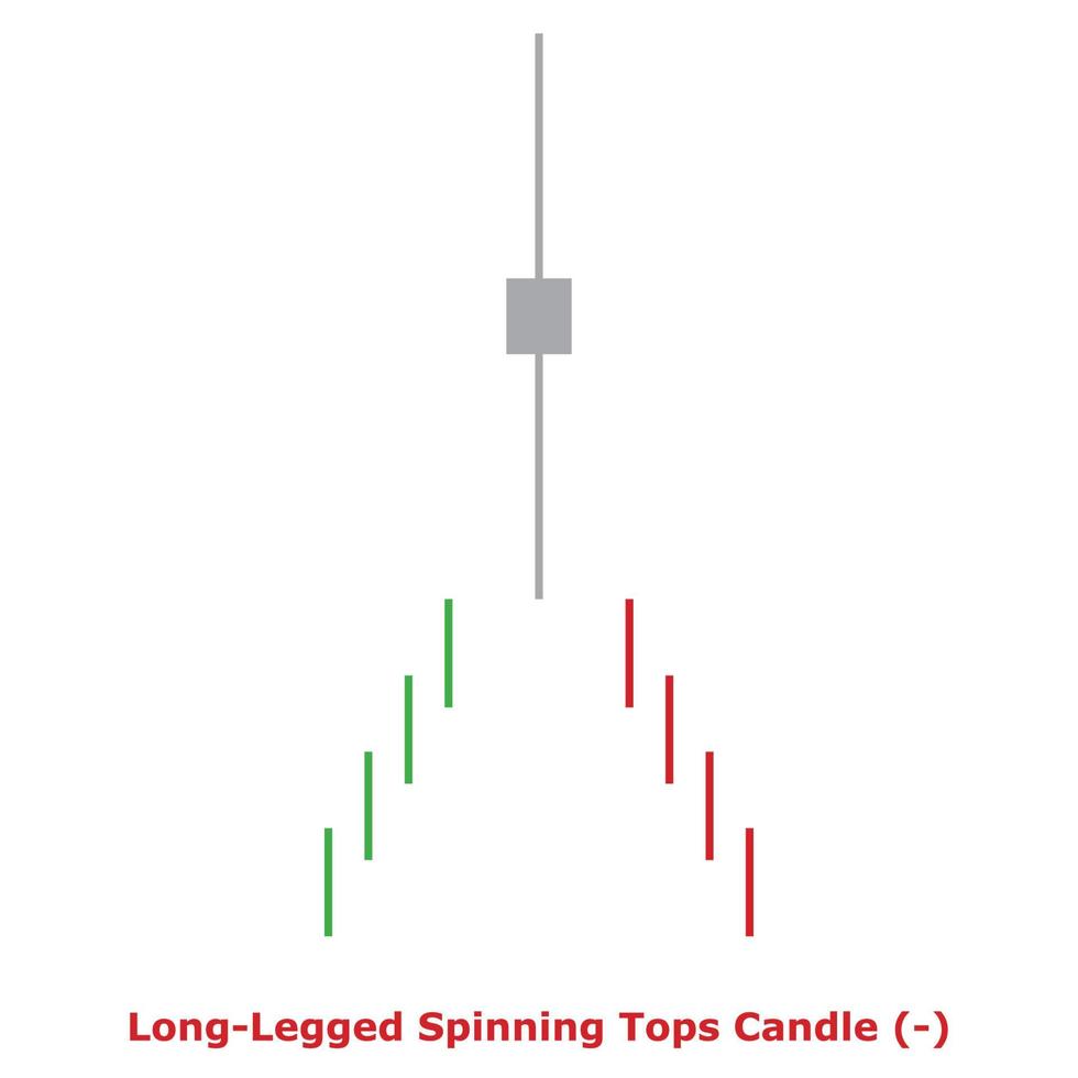 Long-Legged Spinning Tops Candle - Green and Red - Square vector