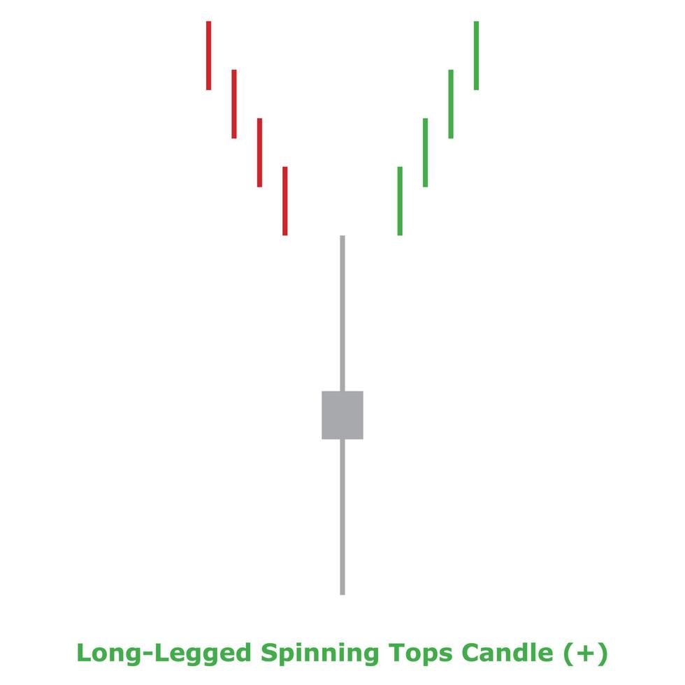 Long-Legged Spinning Tops Candle - Green and Red - Square vector