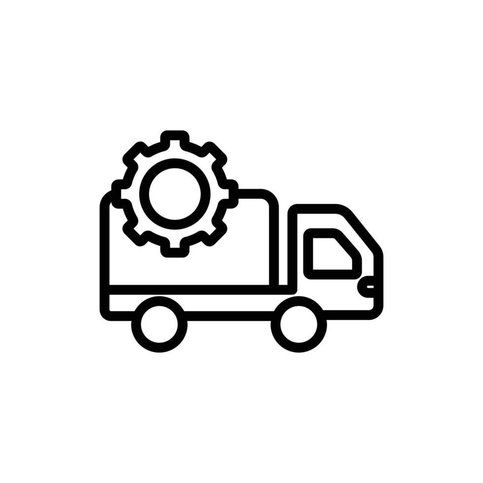 ilustración de icono de línea de coche con engranaje. adecuado para el icono de reparación de automóviles. reparación relacionada con la ilustración del icono, mantenimiento. diseño vectorial simple editable vector