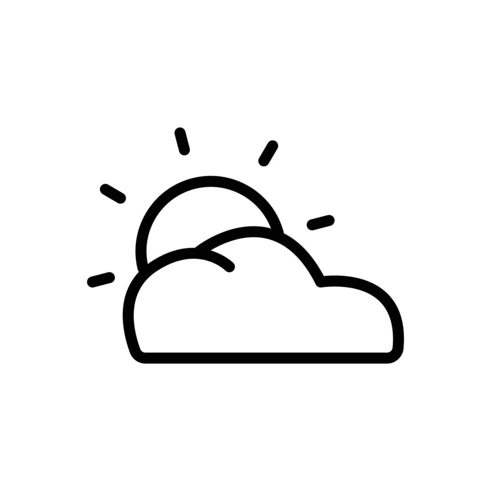 Cloud line icon illustration with sun. icon illustration related to weather, season. Simple vector design editable