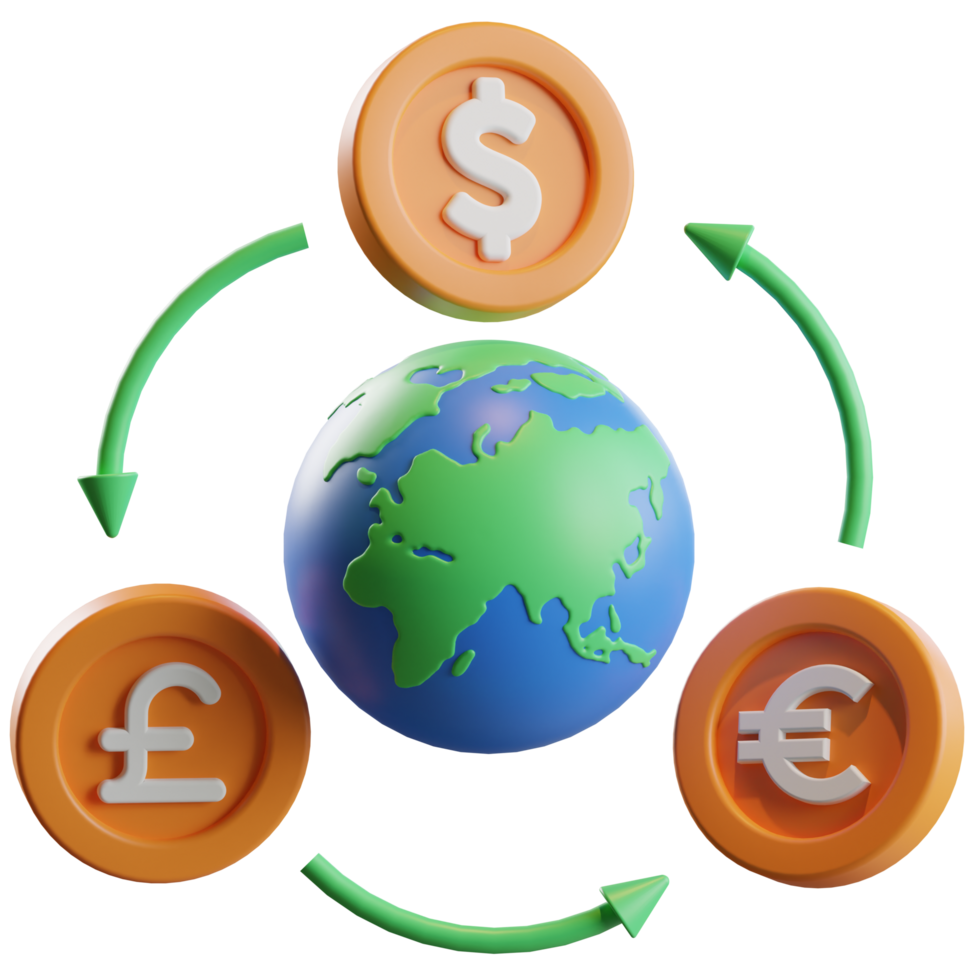 Currency Exchange 3d Illustration png