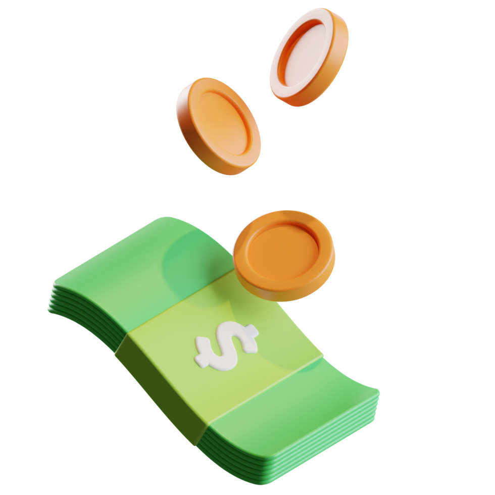 Geld 3D-Darstellung png