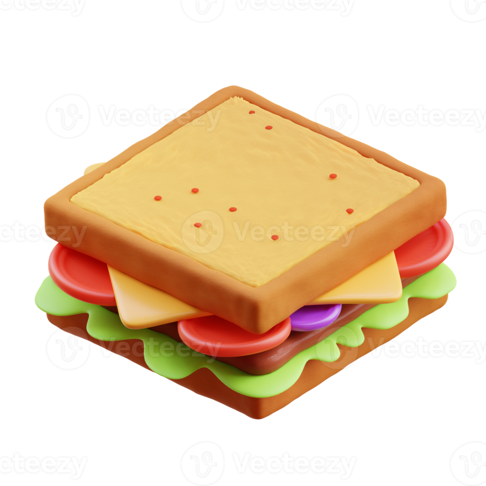 ilustração 3d de sanduíche png