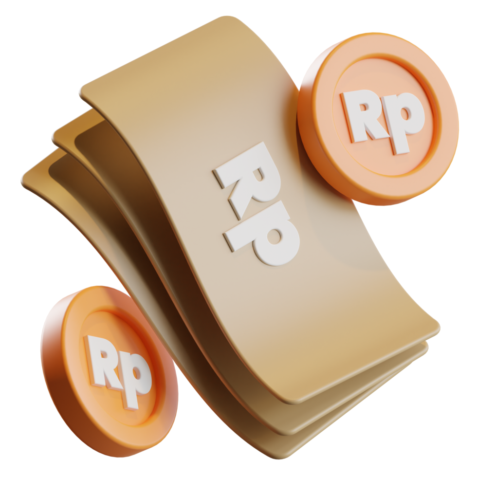 rupiah pengar 3d illustration png