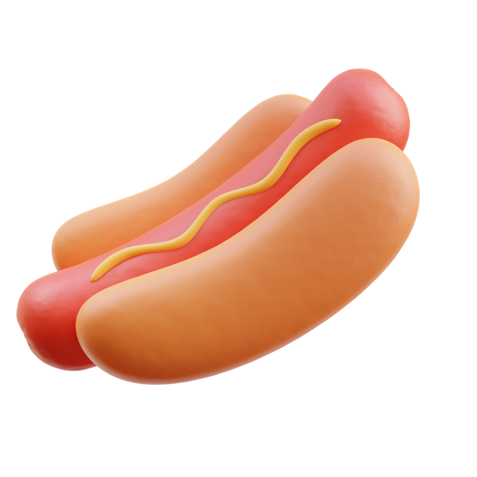 Hot-Dog-3D-Darstellung png