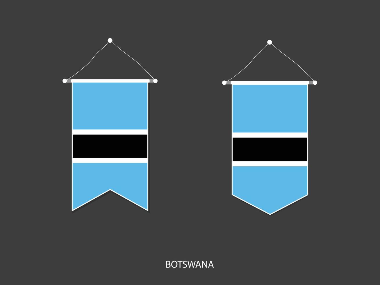 Botswana flag in various shape, Soccer Flag Pennant Vector ,Vector illustration.