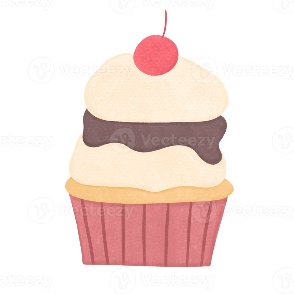 hand drawn cupcake for decorative png