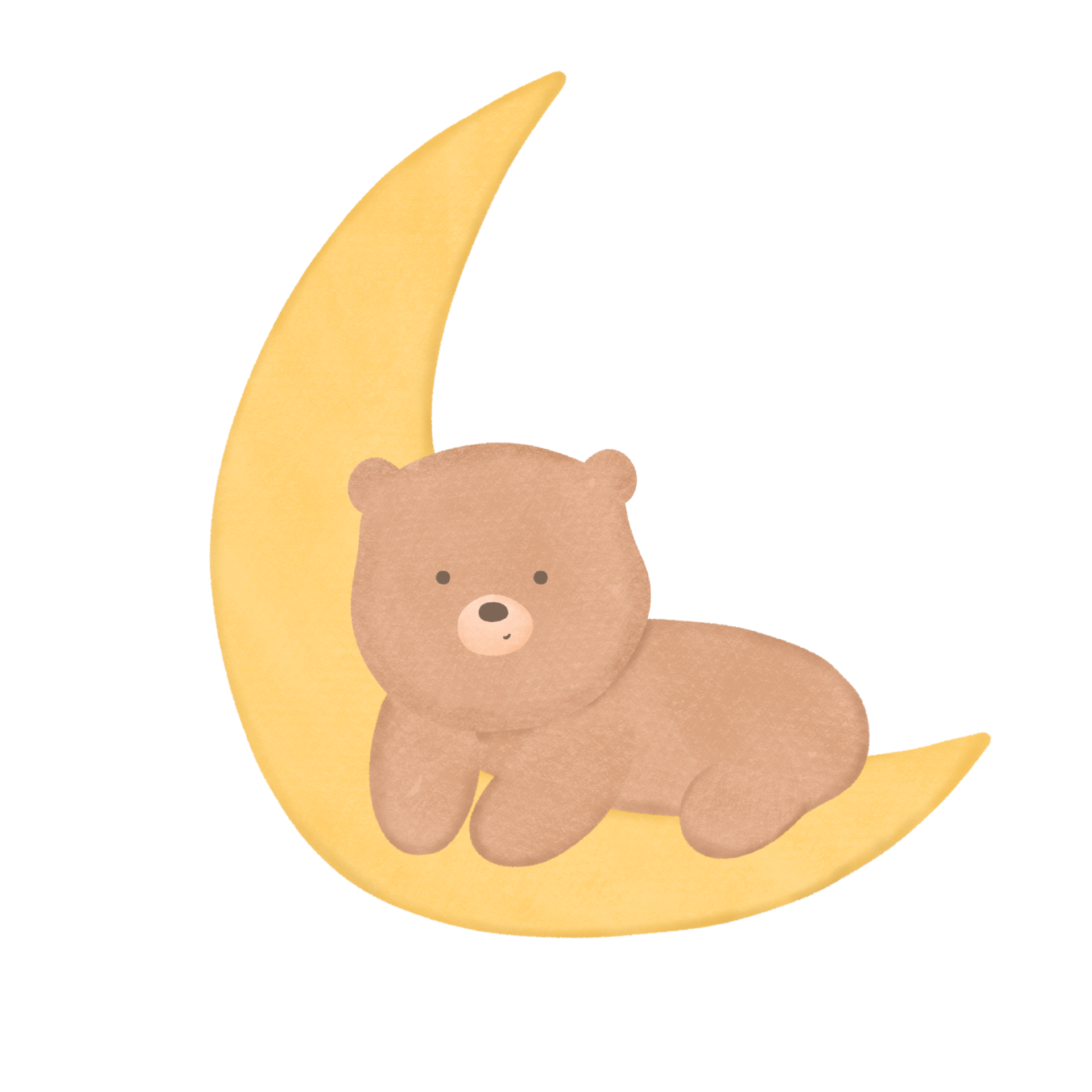 Free hand drawn bear on moon for decorative 13167098 PNG with