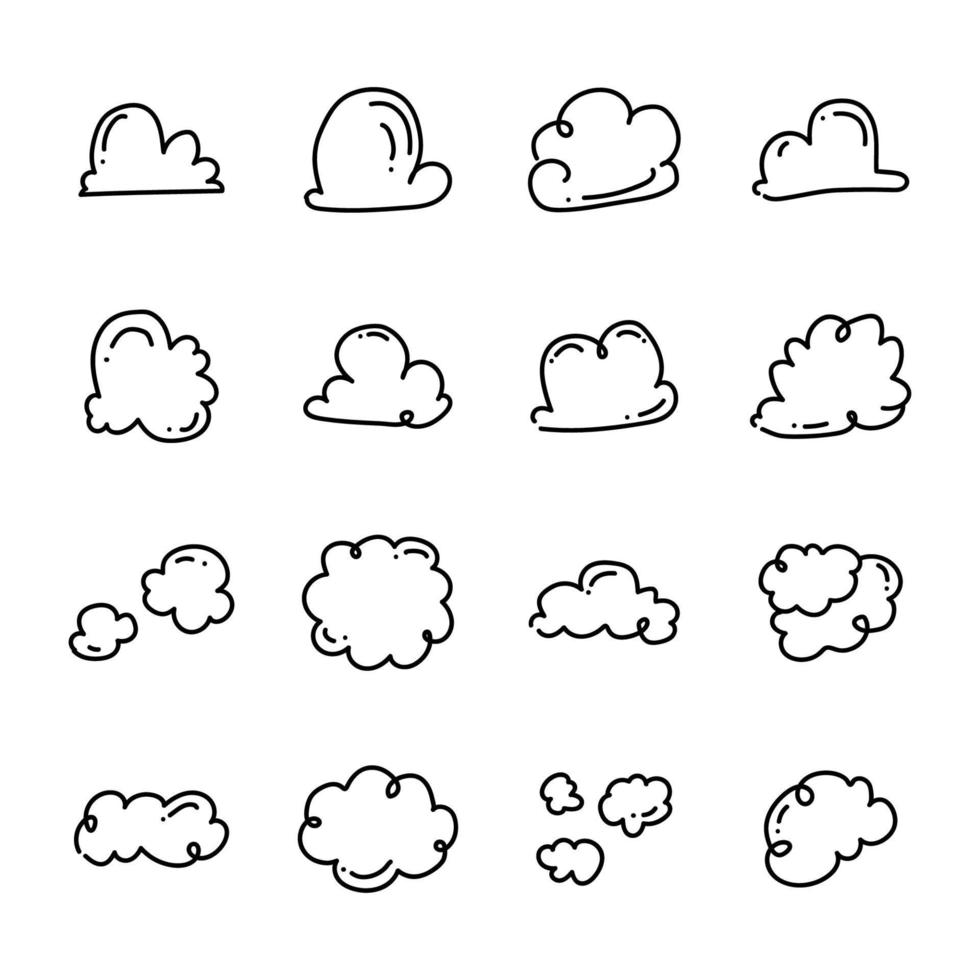 boceto de doodle de icono de nube expresiva vector