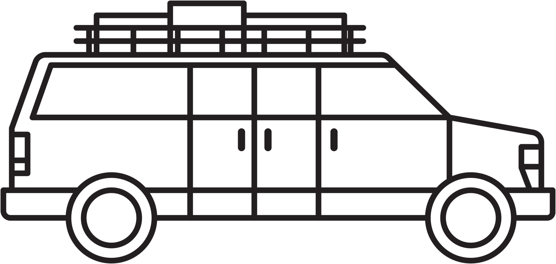 dessin de contour de camping-car png