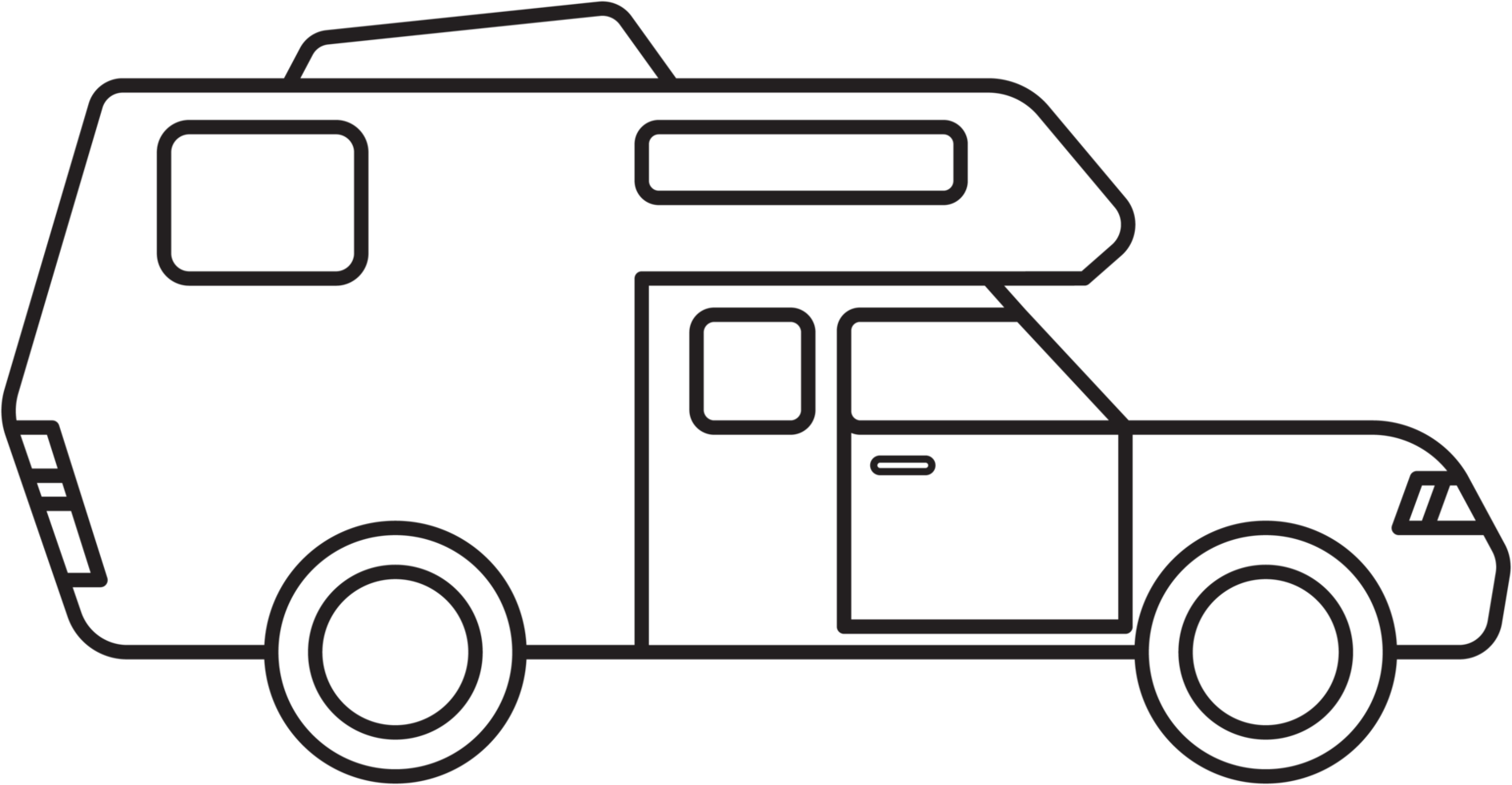 dessin de contour de camping-car png