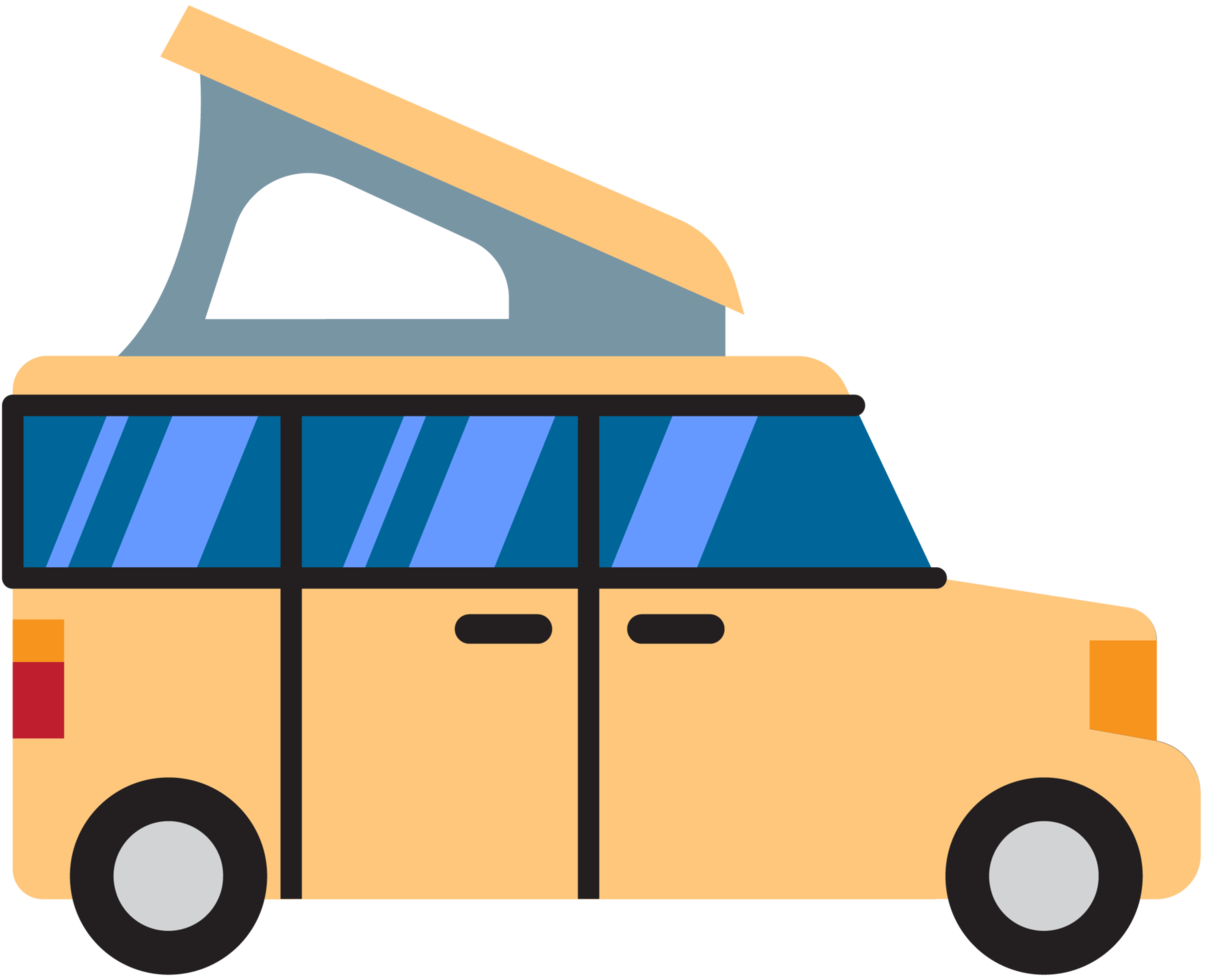 dessin de contour de camping-car png