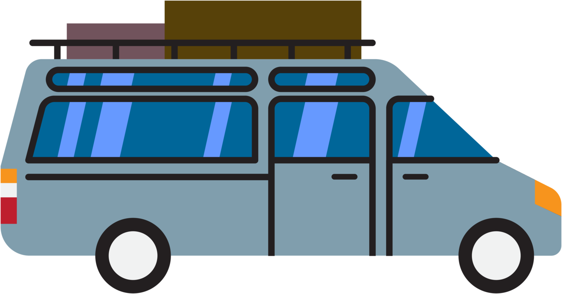 dessin de contour de camping-car png