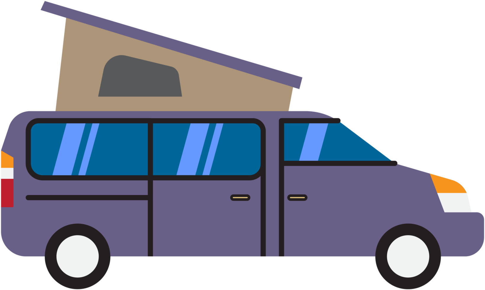 dessin de contour de camping-car png