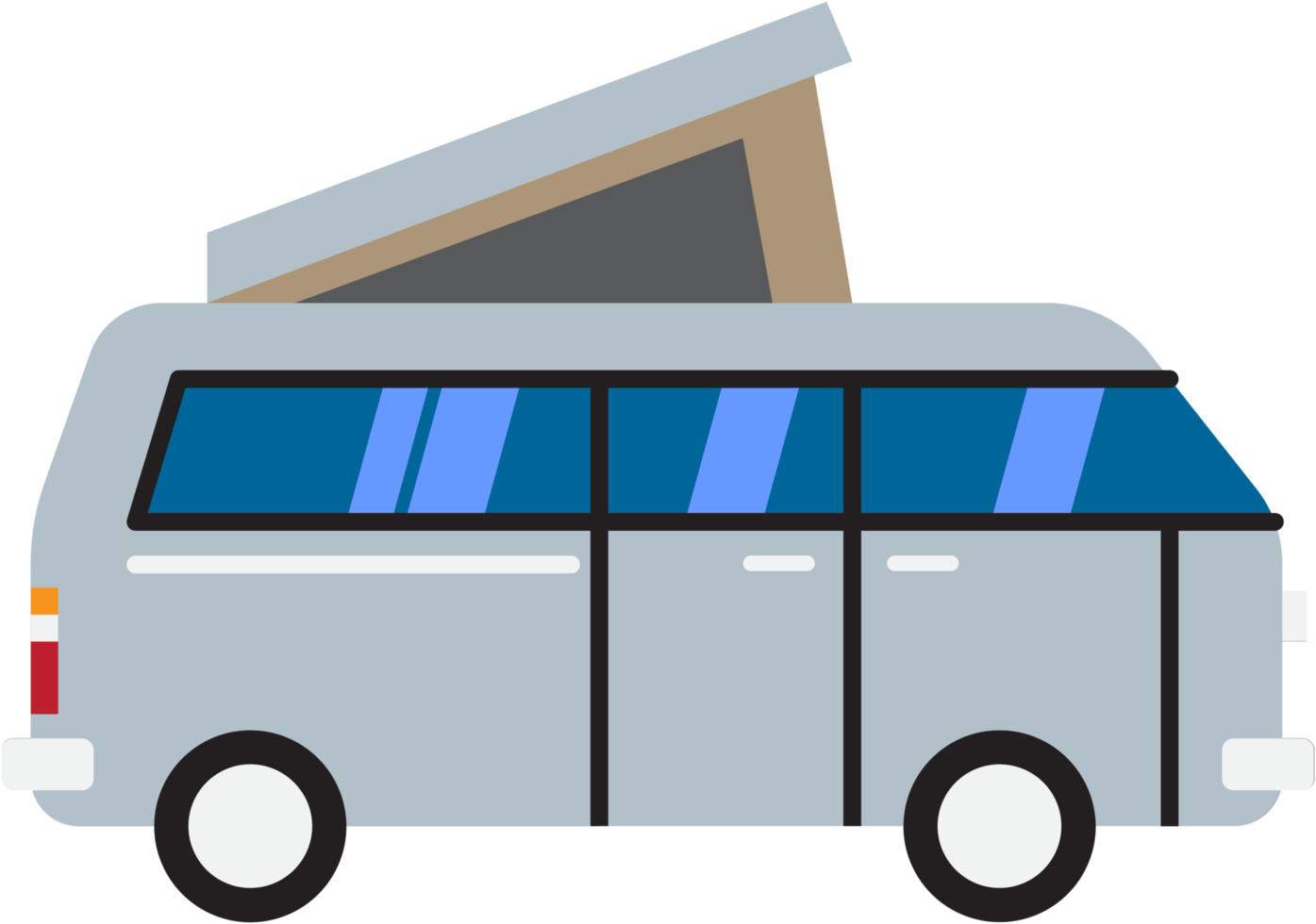 dessin de contour de camping-car png