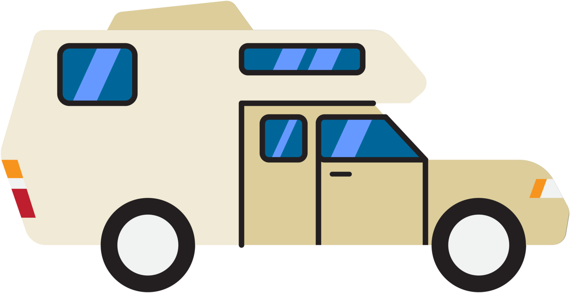 dessin de contour de camping-car png