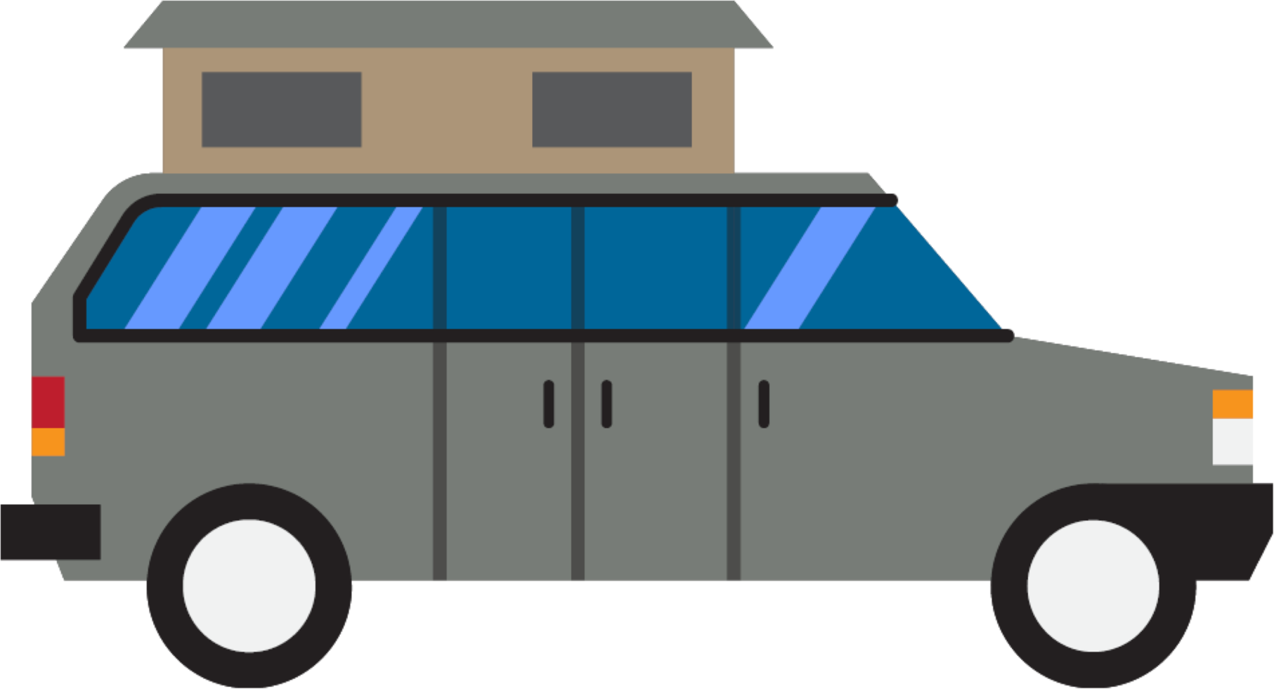 dessin de contour de camping-car png