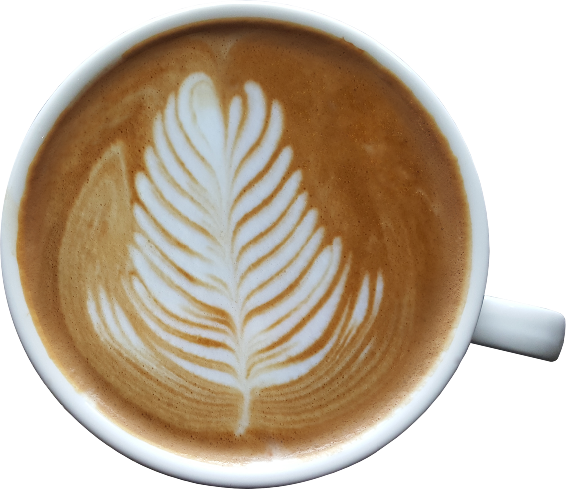geïsoleerd koffie latte top visie in een mok. png