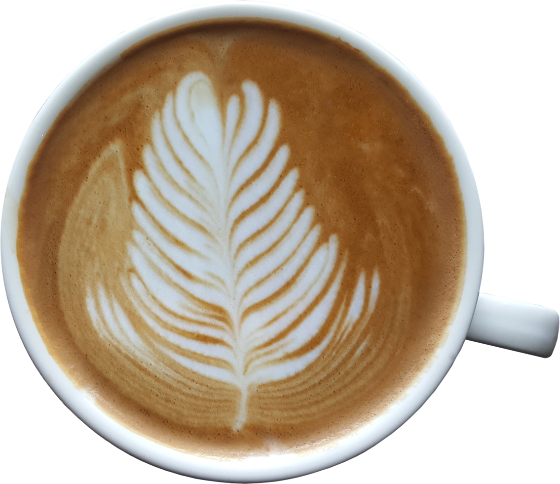 isolierte kaffee latte draufsicht in einem becher. png