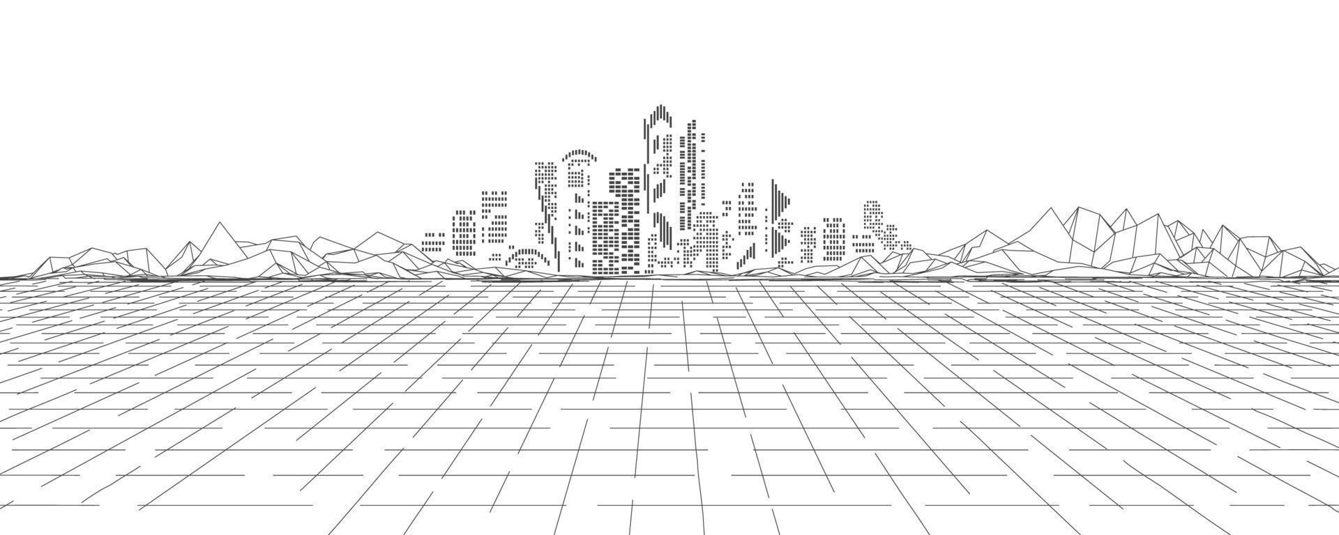 black cyber land vector