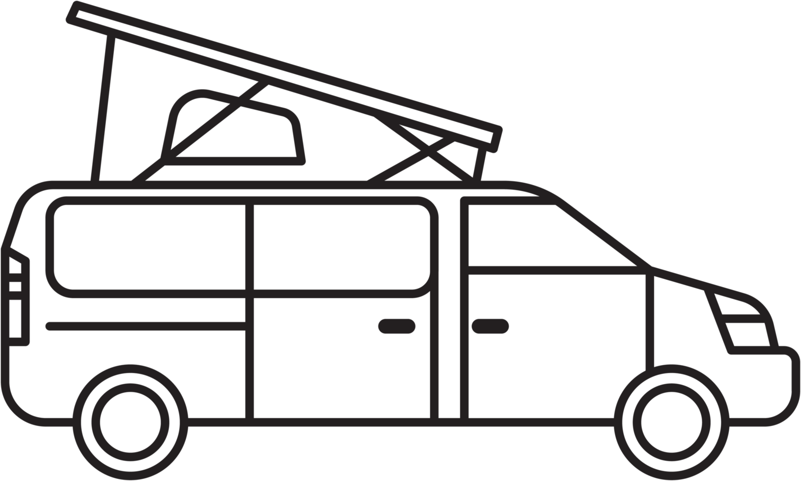 dessin de contour de camping-car png