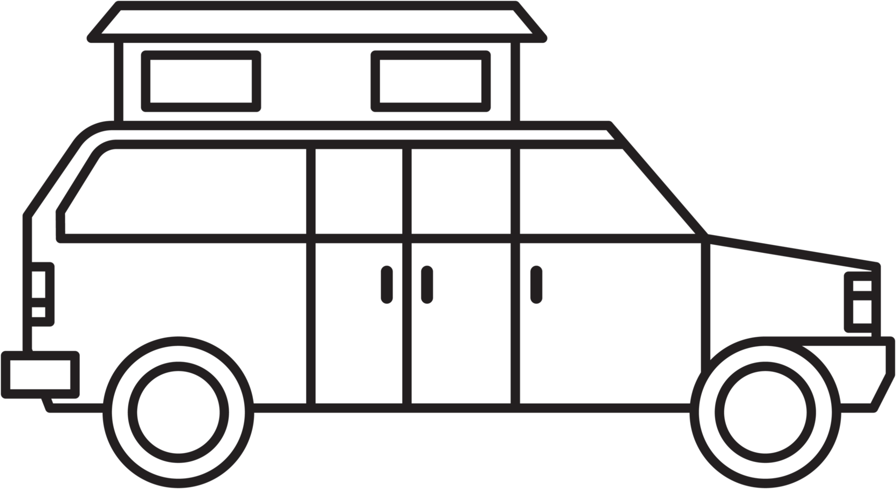 dessin de contour de camping-car png