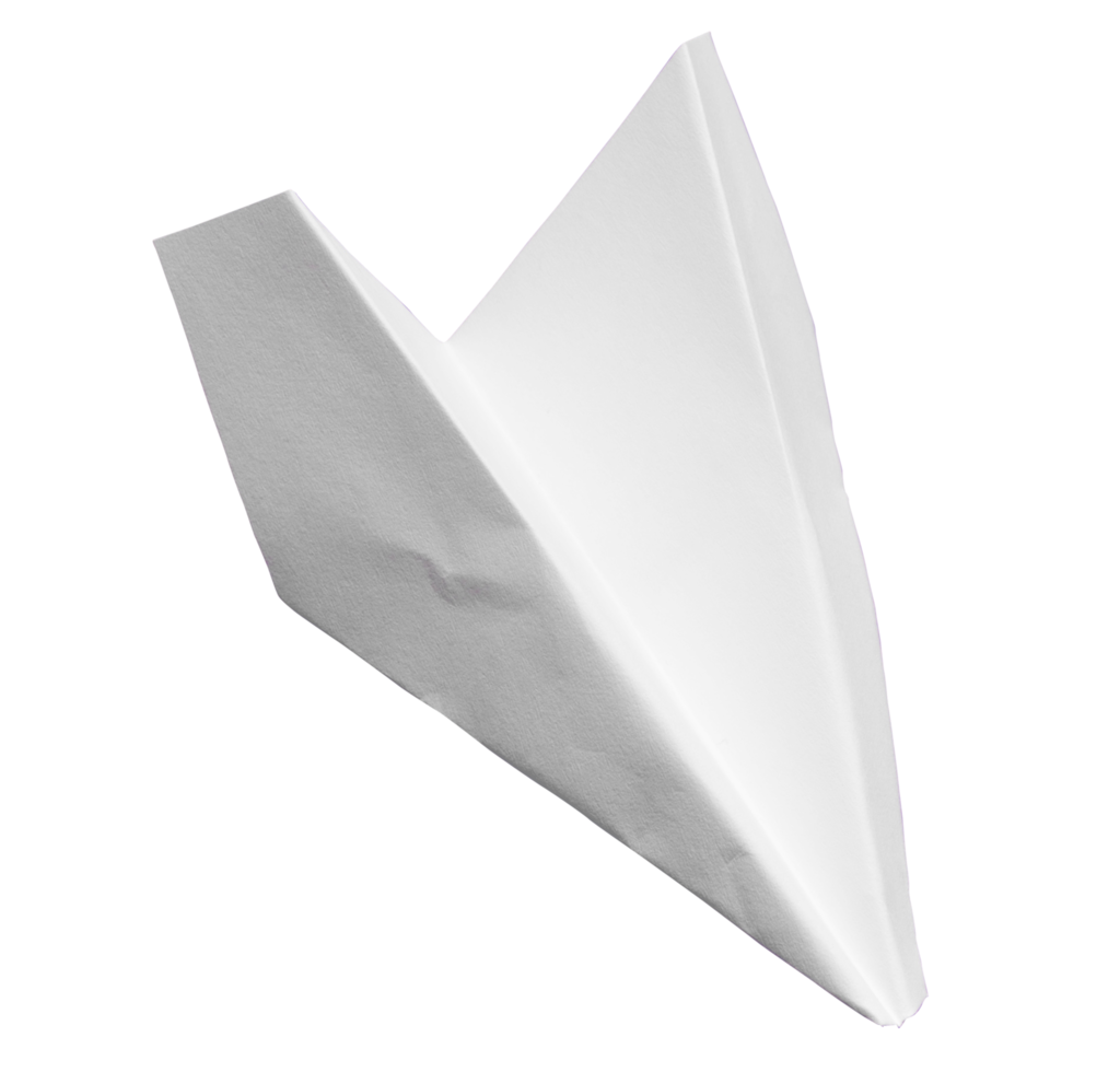 weißes Papierflugzeug png