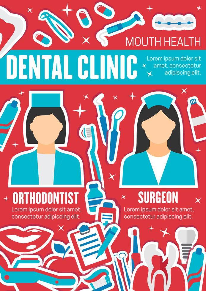 Vector poster for dental health clinic