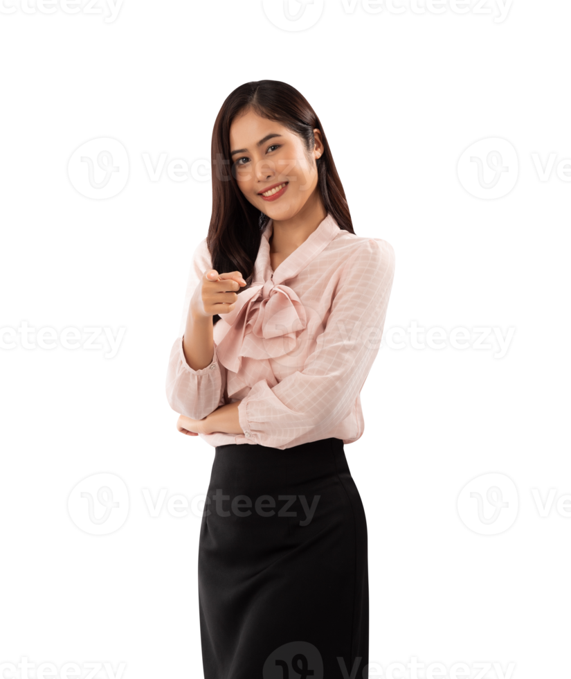 Portrait of a smiling asian woman cutout, Png file