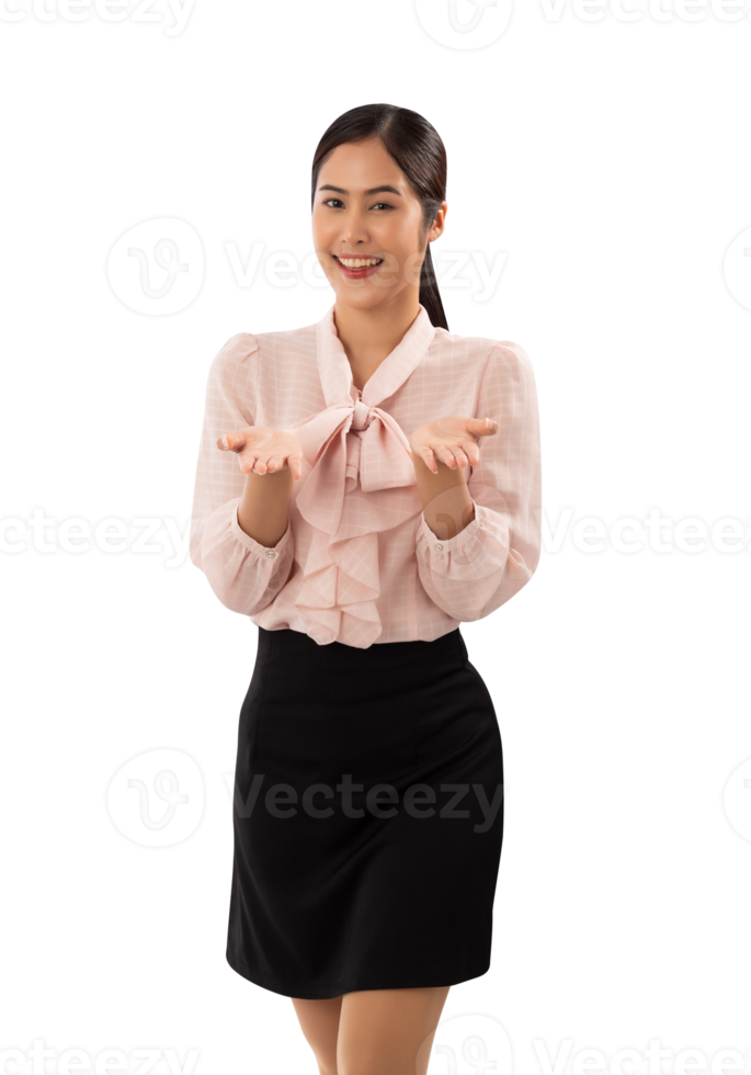 Portrait of a smiling asian woman cutout, Png file