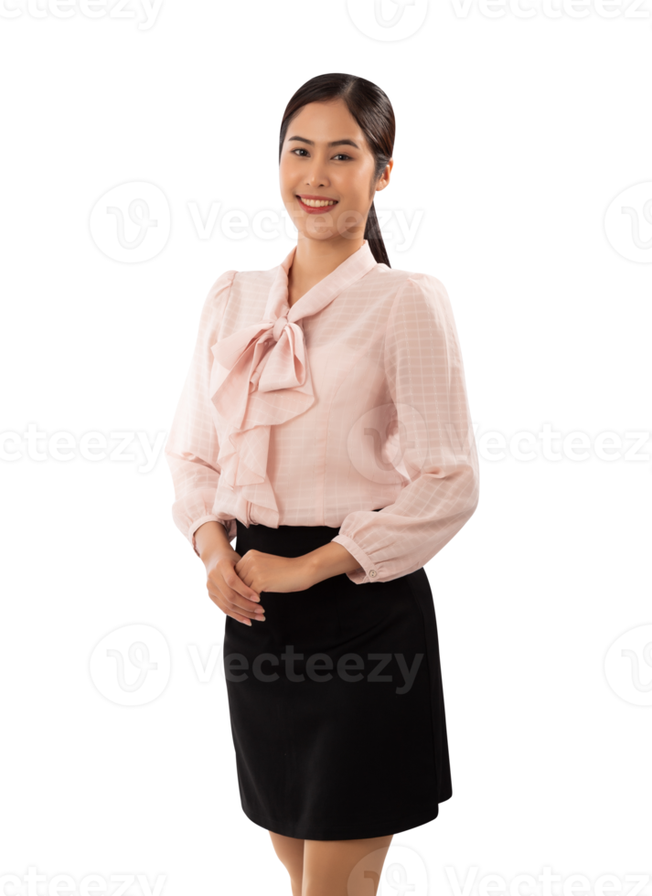 Portrait of a smiling asian woman cutout, Png file