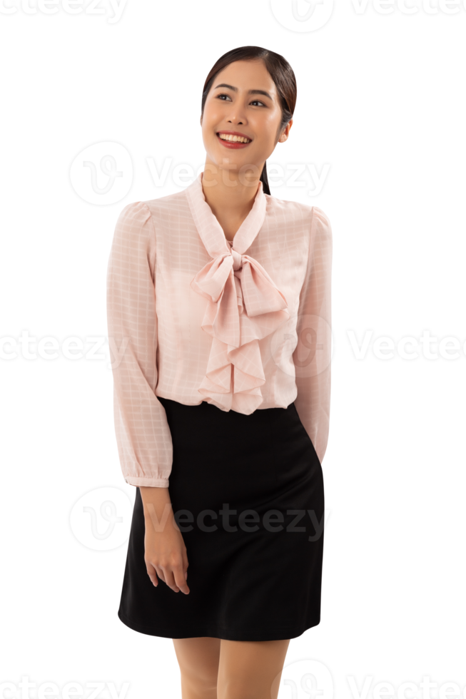 Portrait of a smiling asian woman cutout, Png file
