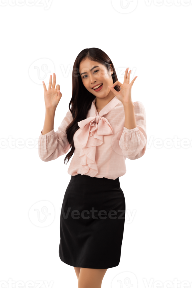 Portrait of a smiling asian woman cutout, Png file