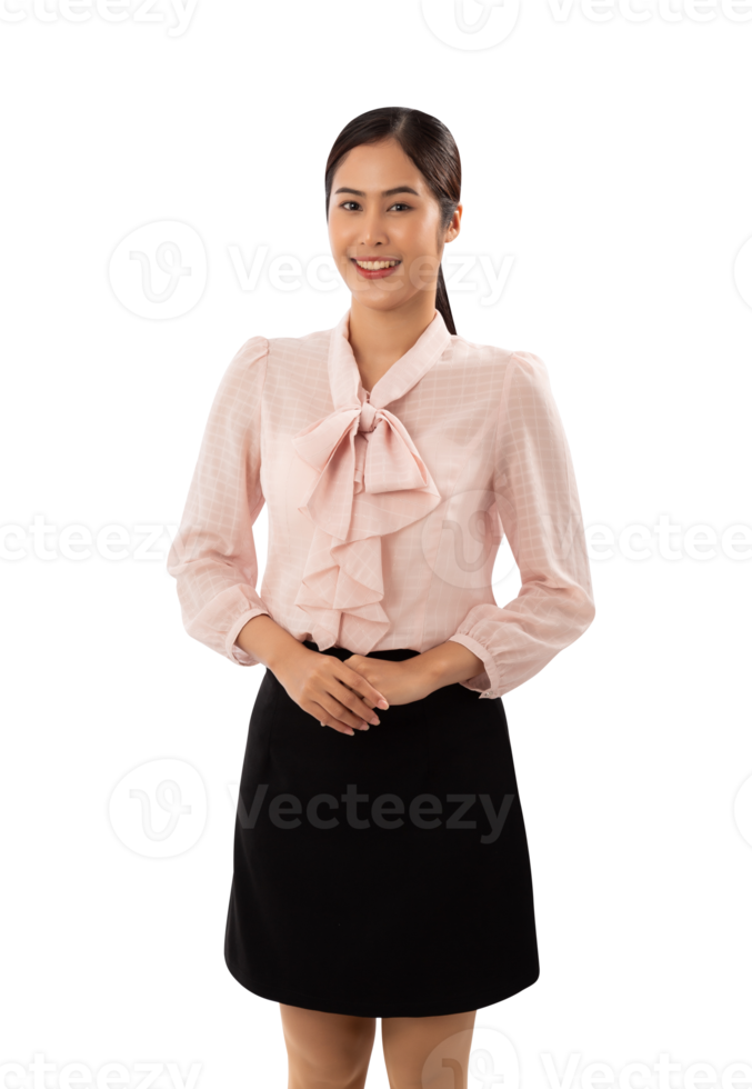 Portrait of a smiling asian woman cutout, Png file