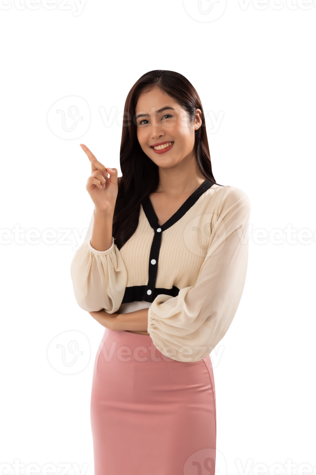 Portrait of a smiling asian woman cutout, Png file