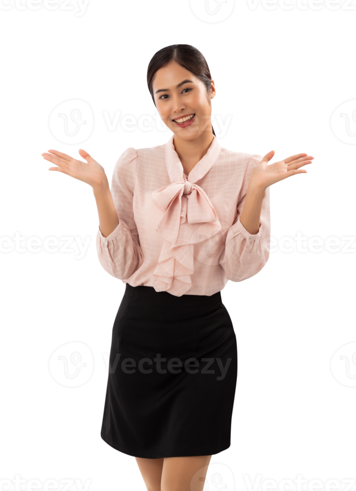 Portrait of a smiling asian woman cutout, Png file