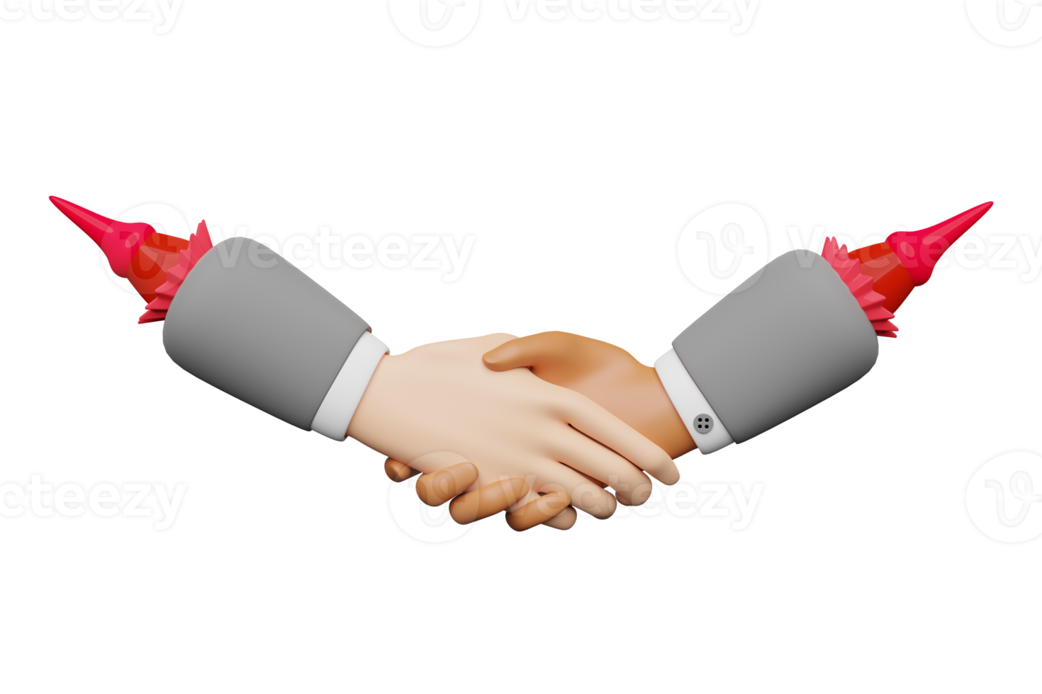Cartoon Handshake isolated. successful agreement business fast concept,  3d illustration or 3d render png