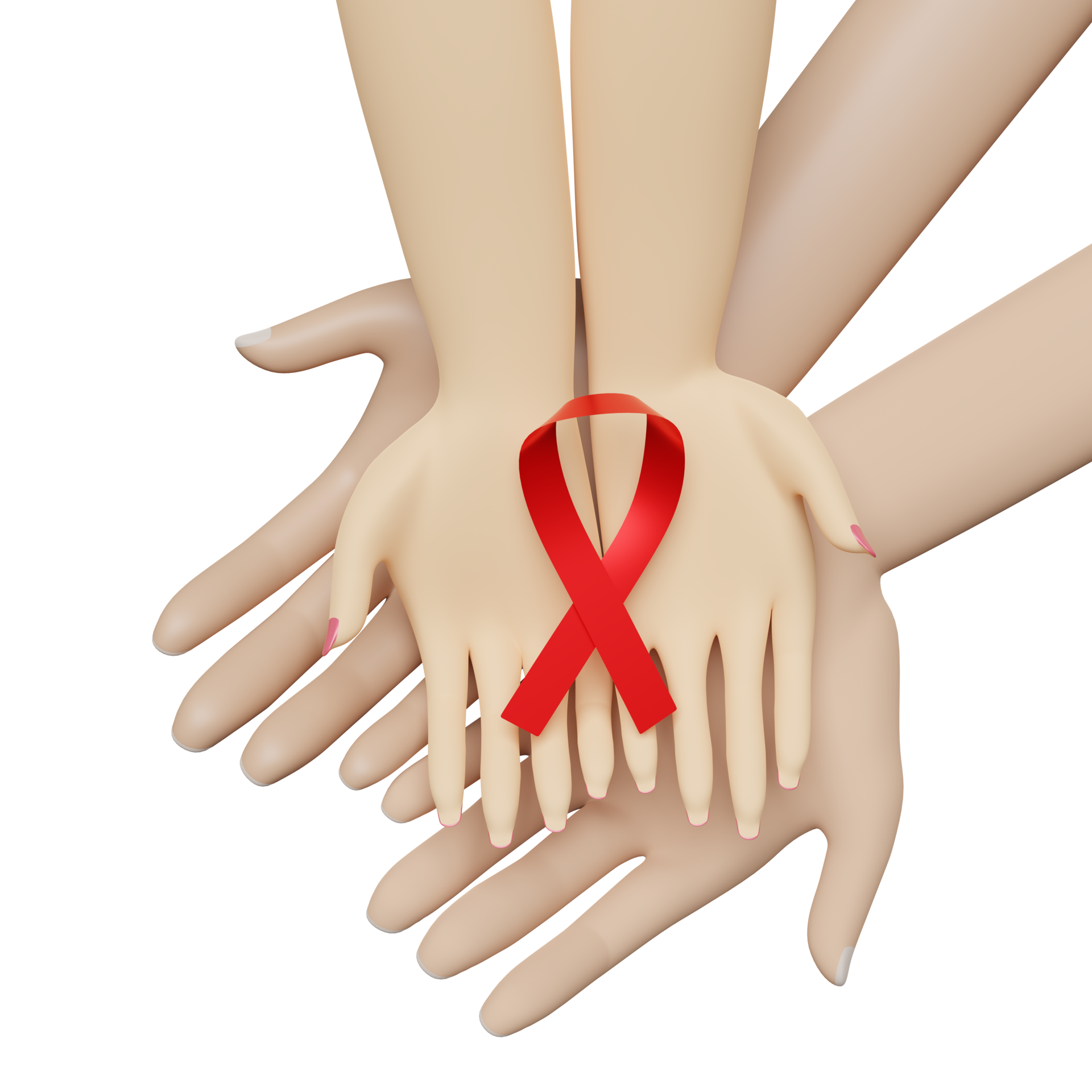 caricatura mujer y hombre manos sosteniendo cinta roja con aislado. día