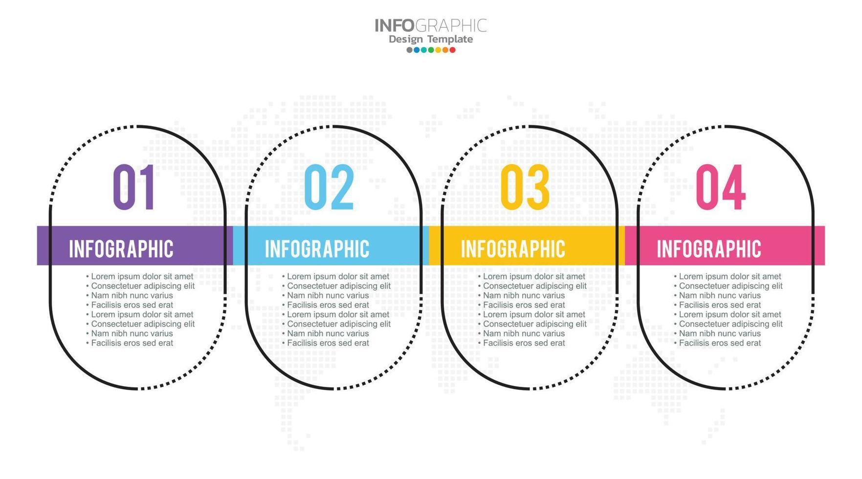 4 Steps infographic design template with icons and process. vector