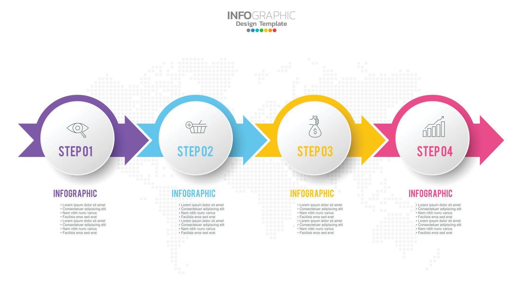 Timeline infographic vector with 4 steps .