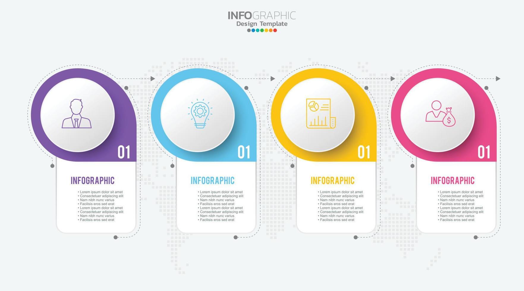 Timeline infographic vector with 4 steps .
