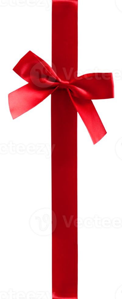 Red gift bow and ribbon on a transparent background png