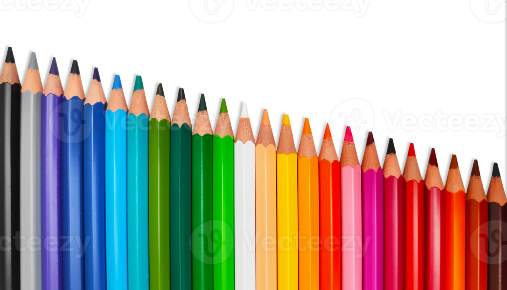 Crayons in line on a transparent background png
