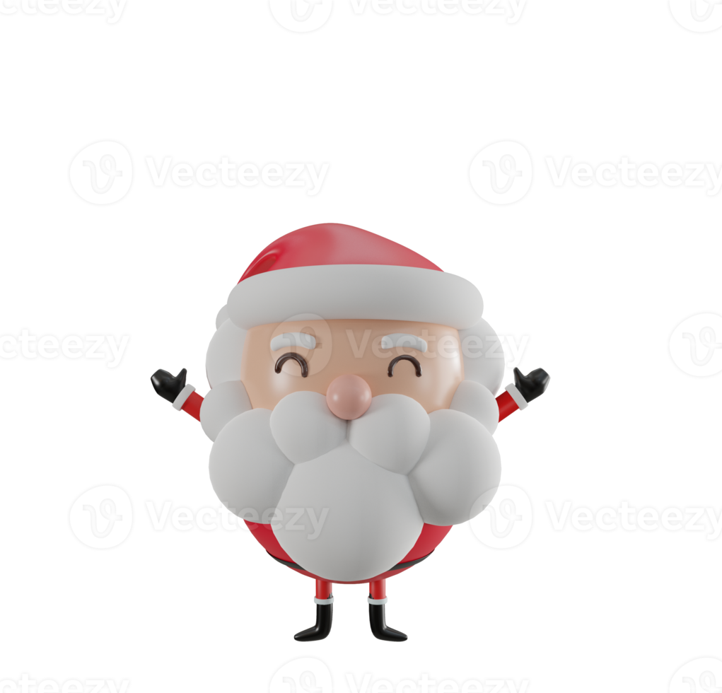 3D Cute Santa Claus illustration png