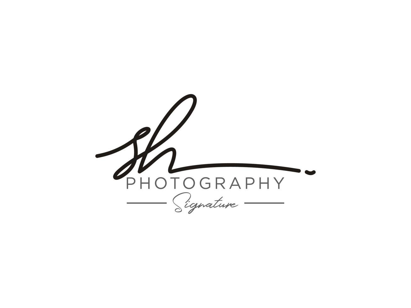 Letter SH Signature Logo Template Vector