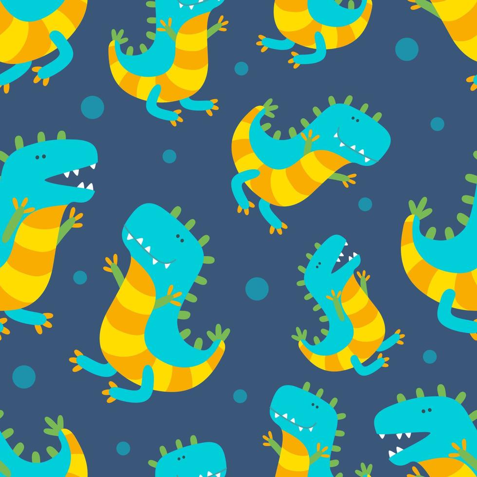 Seamless pattern with dinosaurs. Vector illustration in flat style