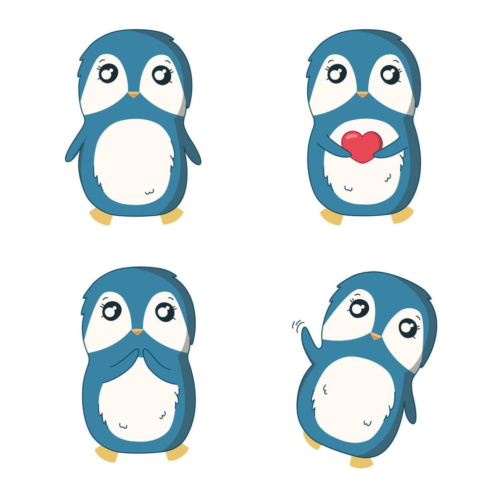 conjunto de pingüinos. ilustración vectorial vector