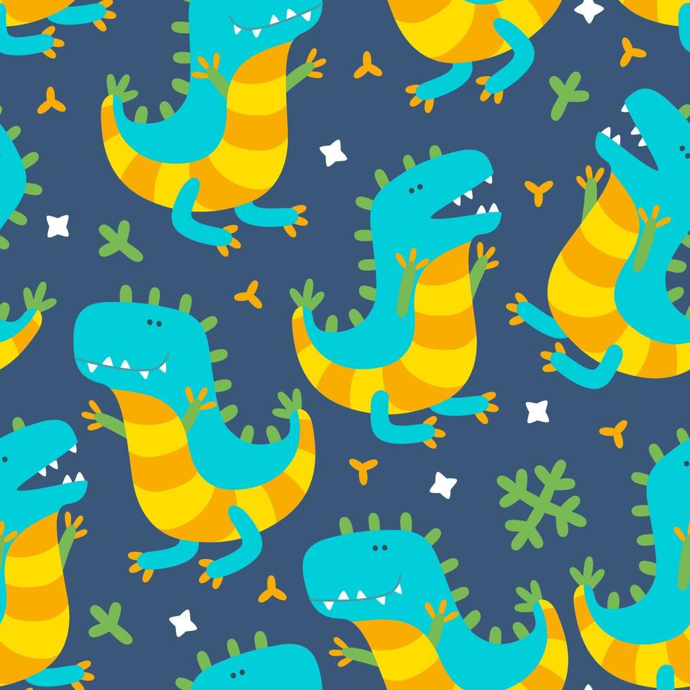 Seamless pattern with dinosaurs for prints. Vector illustration